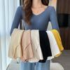 Damen V-Ausschnitt Pullover Slim Pullover Eng Langärmlig Einfarbig Einheitsgröße Strickware Frühling Herbst Pendeln