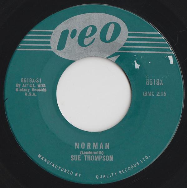 7inch Record SUE THOMPSON - Norman 8619X REO 1961 Canada Rock Used
