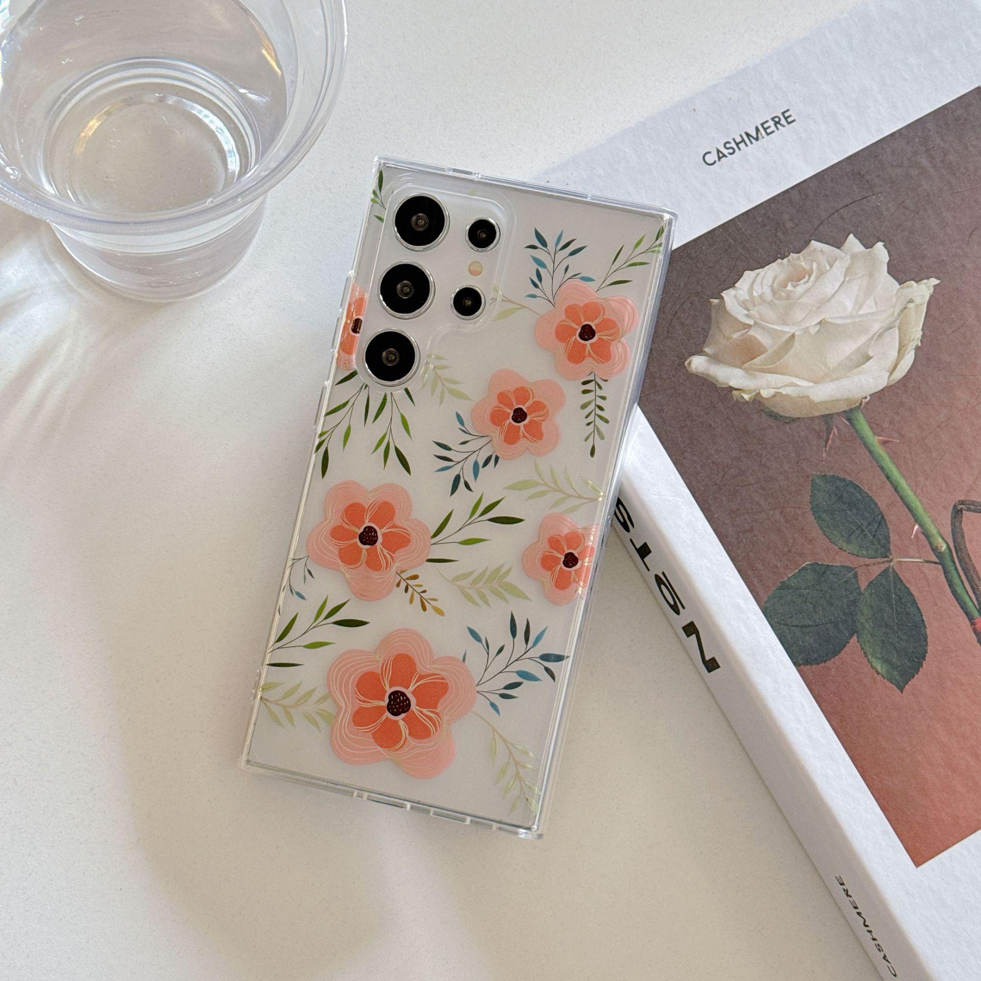 

Suitable for Samsung S25 Ultra Flower Mobile Case S24uIMD Double Cover S23 Anti fall A56 Case A26 Galaxy A56