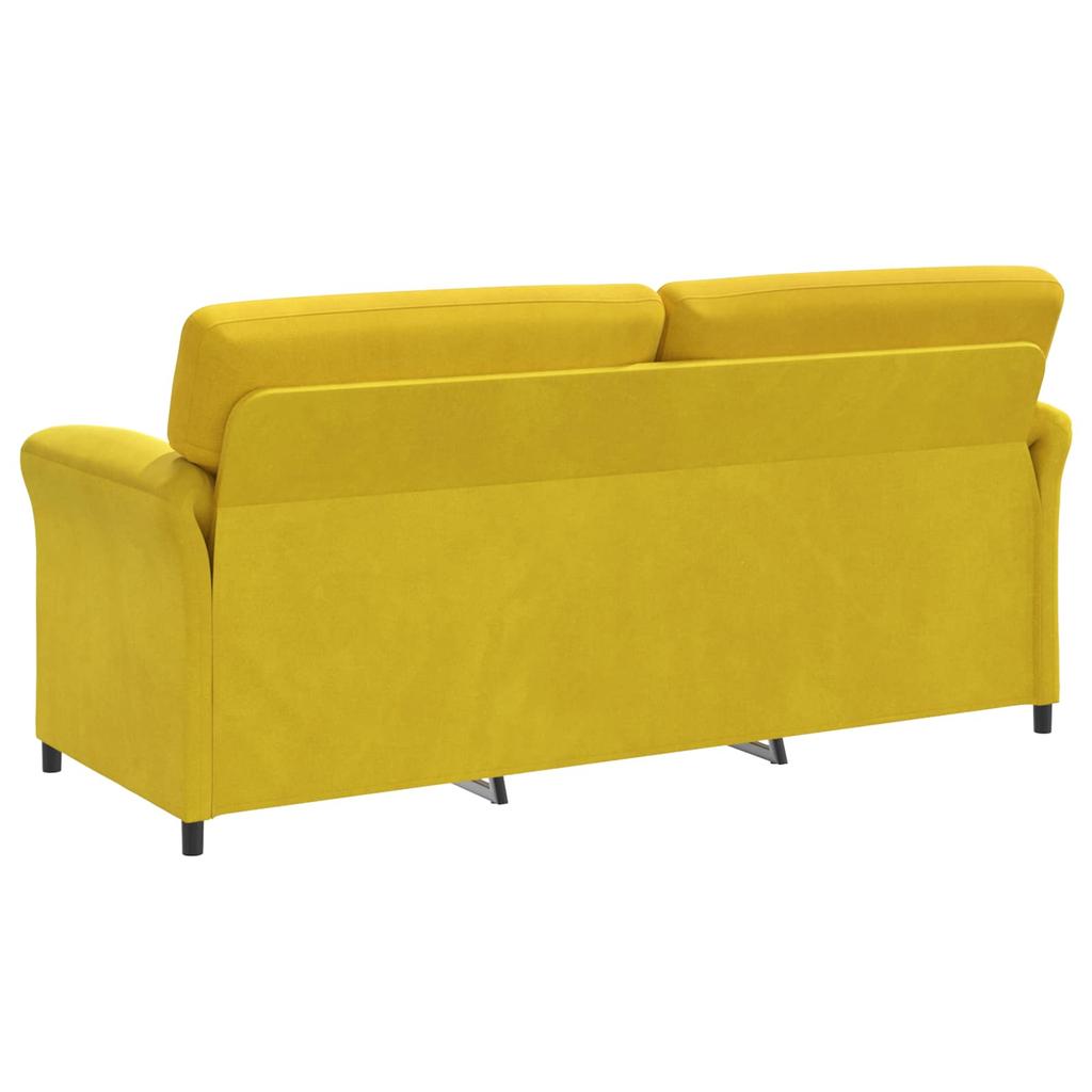 3 Seater Sofa Yellow 198 x 83 x 95 cm Velvet