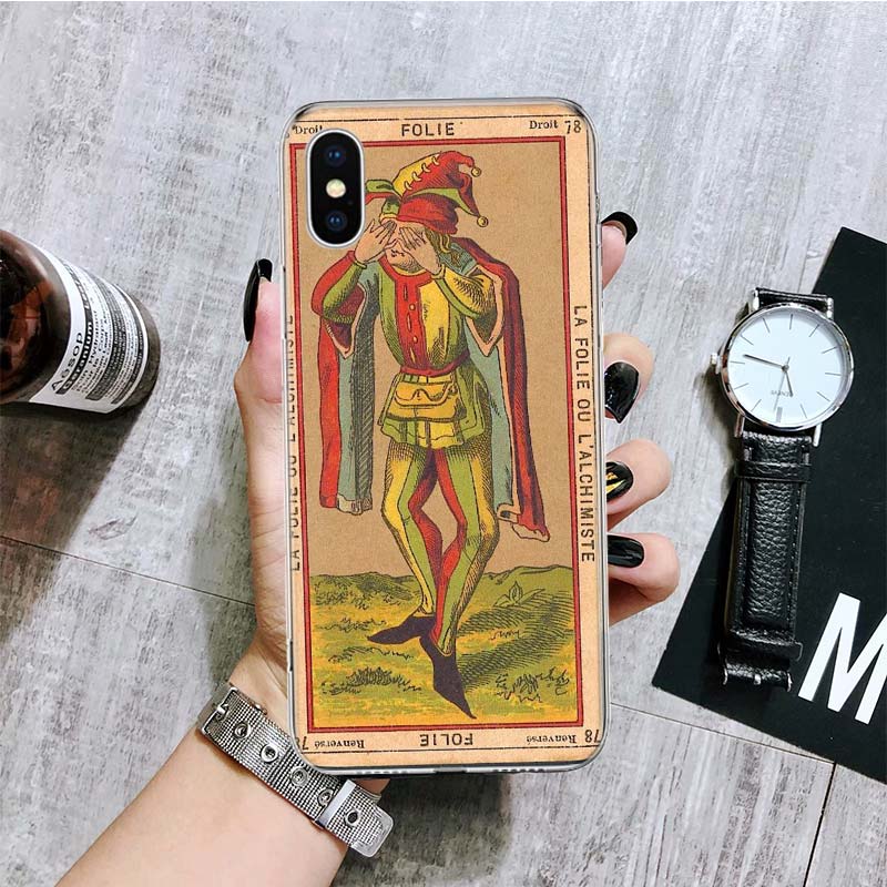 Tarot Cards Reading Art Phone Case For iPhone 11 12 13 14 Pro XS XR X Max 7 8 6 6S Plus Mini + 5 SE Pattern Customized Coque
