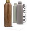 Insulated Water Bottle - Mameido - Oak Wood Gold - 1l - Stainless Steel - Leakproof