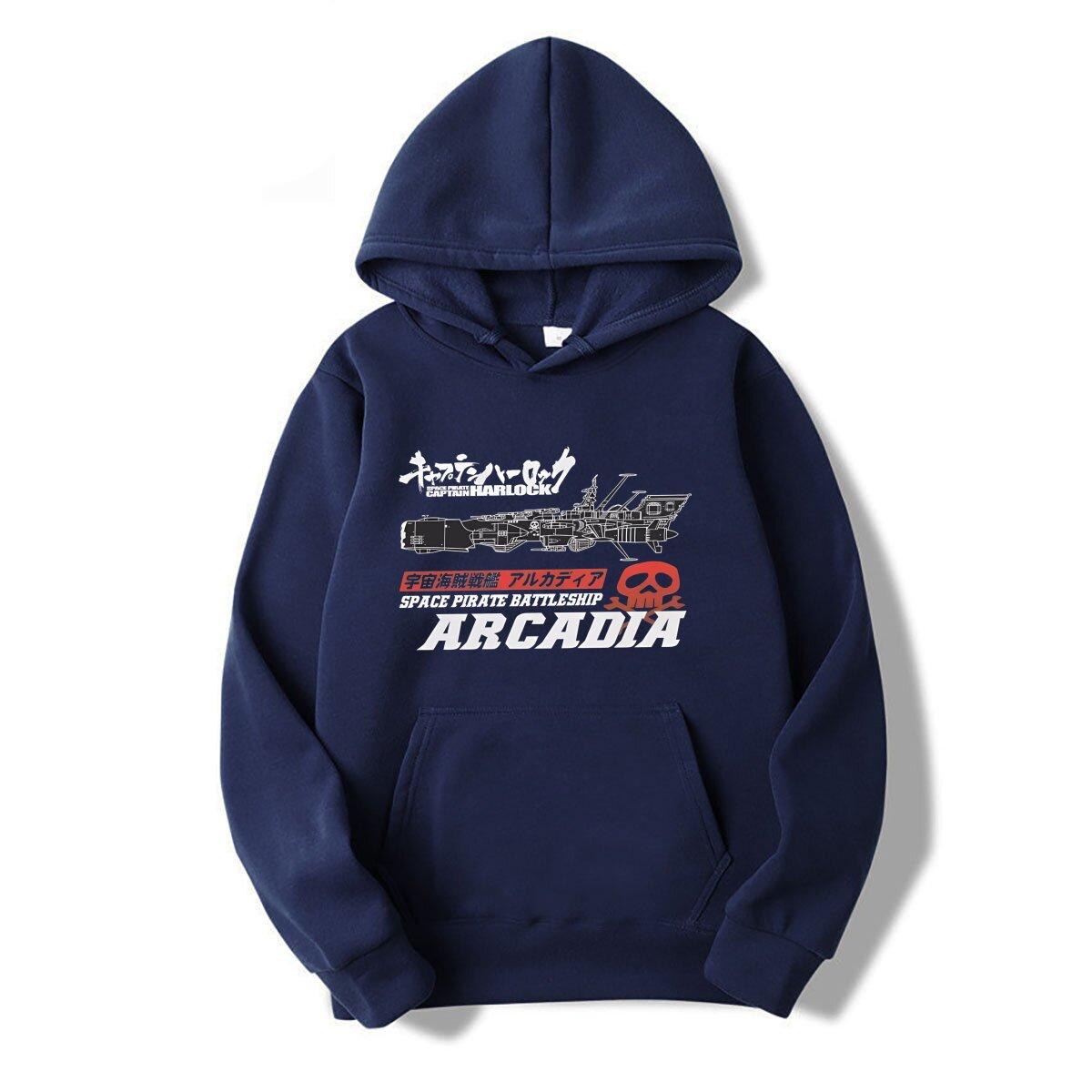 New fashion Space Captain Harlock Albator Men Fun Tee hoodies Sleeve Round Collar hoodies 3XL