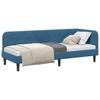 L Shaped Bed Frame Blue 31.5 X 78.7 In (80 X 200 Cm) Velvet