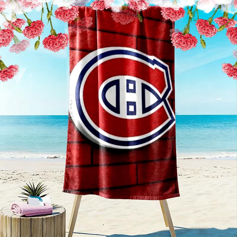 Montreal Canadiens Print Beach Towel, Large Soft Quick Dry Towel for Beach Camping Swimming
