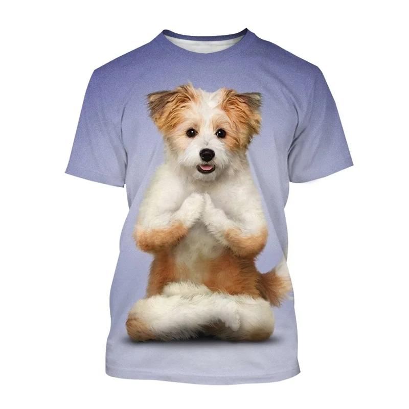 Sommer Lustiges T-Shirt Mit 3D-Aufdruck „Action Dog“ Für Herren, Streetwear, Mode, Lässig, Übergroßes T-Shirt Mit O-Ausschnitt Und Kurzen Ärmeln, Tees, Tops, Kleidung