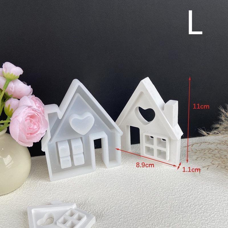 Light House Silicone Mold for Tea Light Holder Houses Concrete Moulds Casting Molds Crafts Decor Home Resin Mold Casting Mould(with Chimney)