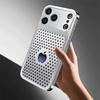 Metalowa obudowa na telefon z hartowanego szkła z wzorem okrągłych otworów, galwanizowana, dla iPhone 17 Pro Max 11 12 13 14 15 16 Plus 16E 17Air Cover