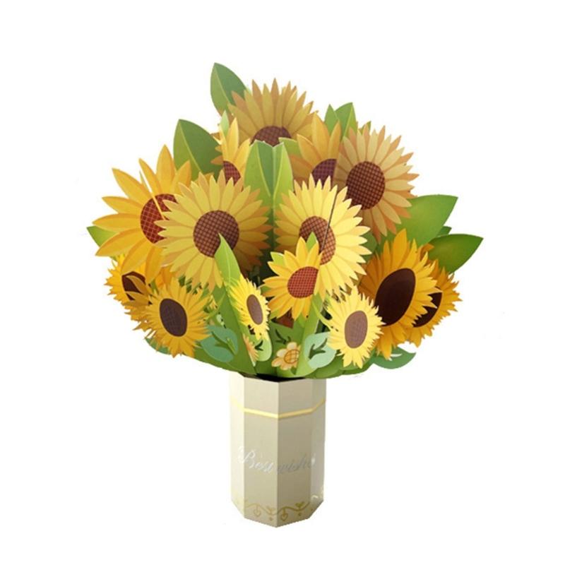 Mother Day Greetings Card Flower Bouquet Popup Card,Birthday Card,Gift Cards For Valentines Day,Graduation, Anniversary