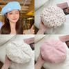 Summer Sweet Cute Checkered Beret Hat For Women Unisex Lightweight Breathable Style