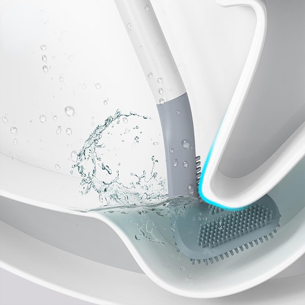 Silicone Toilet Brush Non-slip Long Handle Toilet Cleaning Brush Toilet Cleaning Brush Bathroom Bendable Silicone Tpr Brush Head