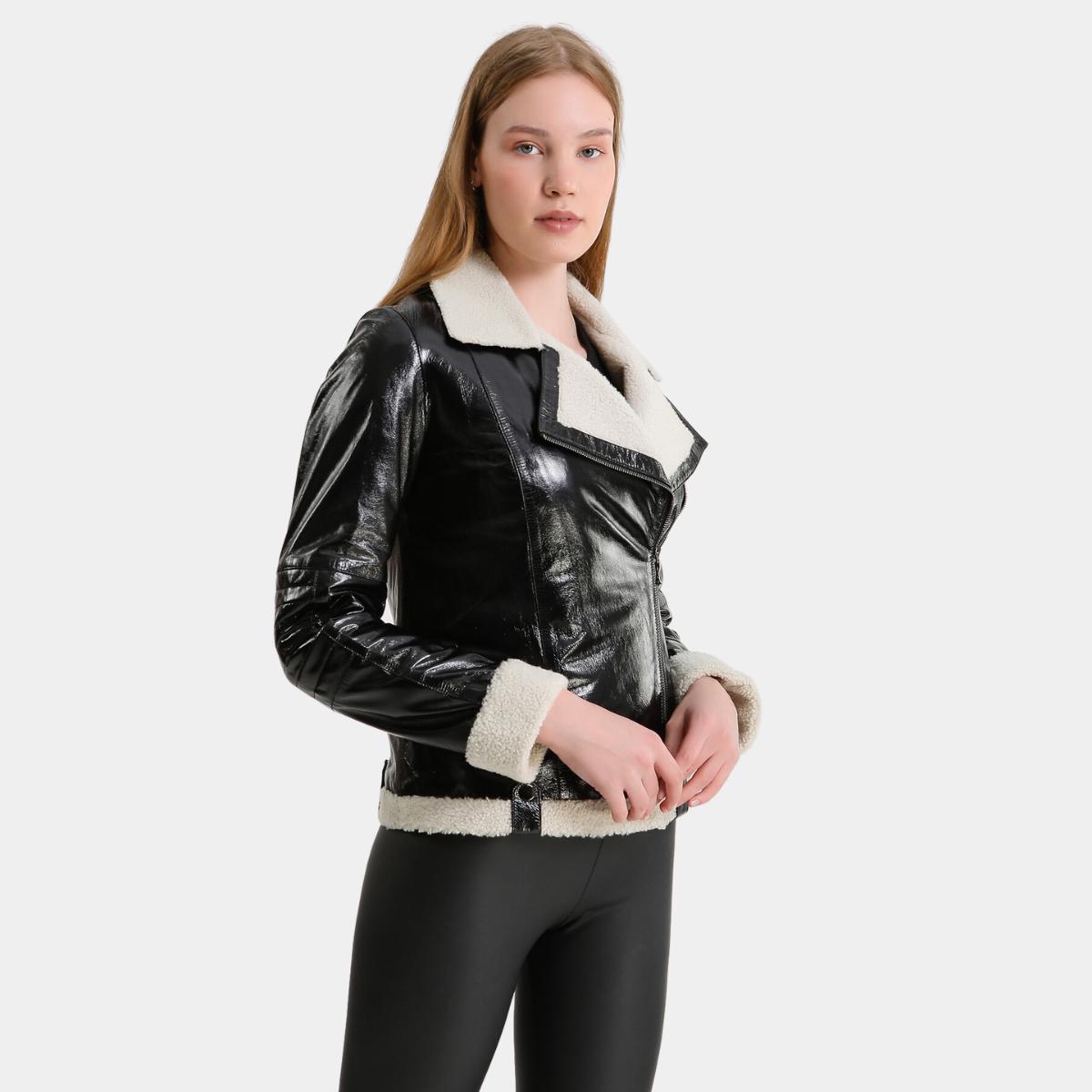 

Натуральная, натуральная кожа, женская байкерская куртка