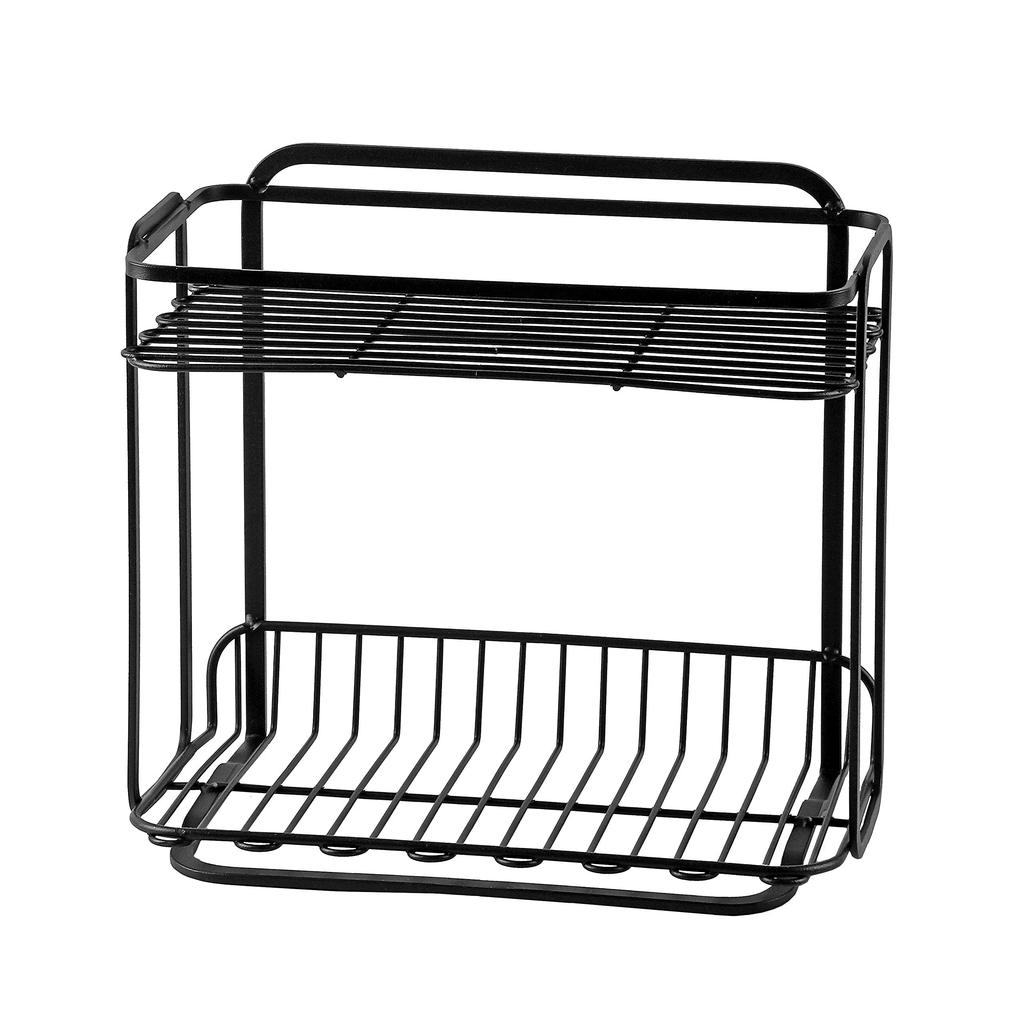 Pearl Metal Seasoning Storage Limited Edition Width x Depth x Height BLKP Black BLKP Stand, 2-Tier, Black, 27.0 16.0 24.0cm, AZ-5057