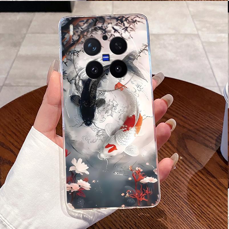 Green Fluffy Cartoon Rabbit Pattern Phone Case For Vivo X300 Pro Transparent TPU Soft Cover Shockproof Couple Protective Shell