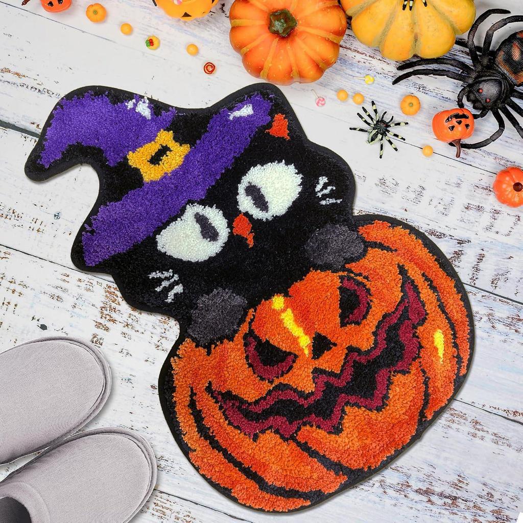 Halloween Alien Faux Cashmere Absorbent Bathroom Floor Mat