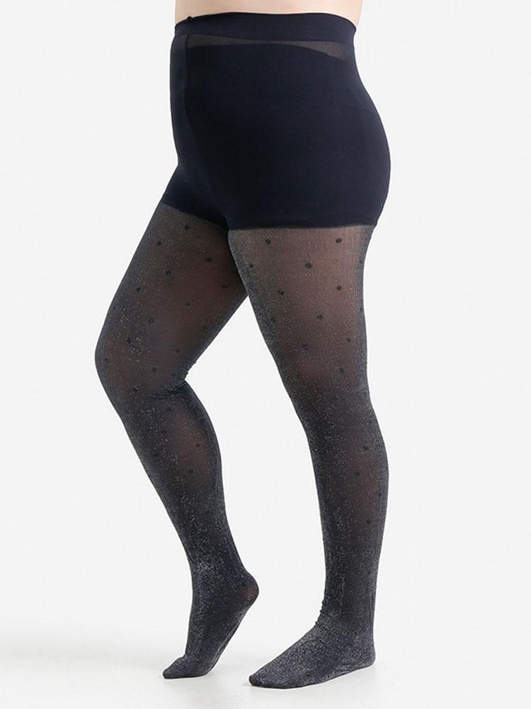 

Women 30D Shiny Silver Silk Plus Size Xl 2Xl 3Xl 4X Ladies Confort Lift Hip Nylon Hosiery Pantyhose 1XL