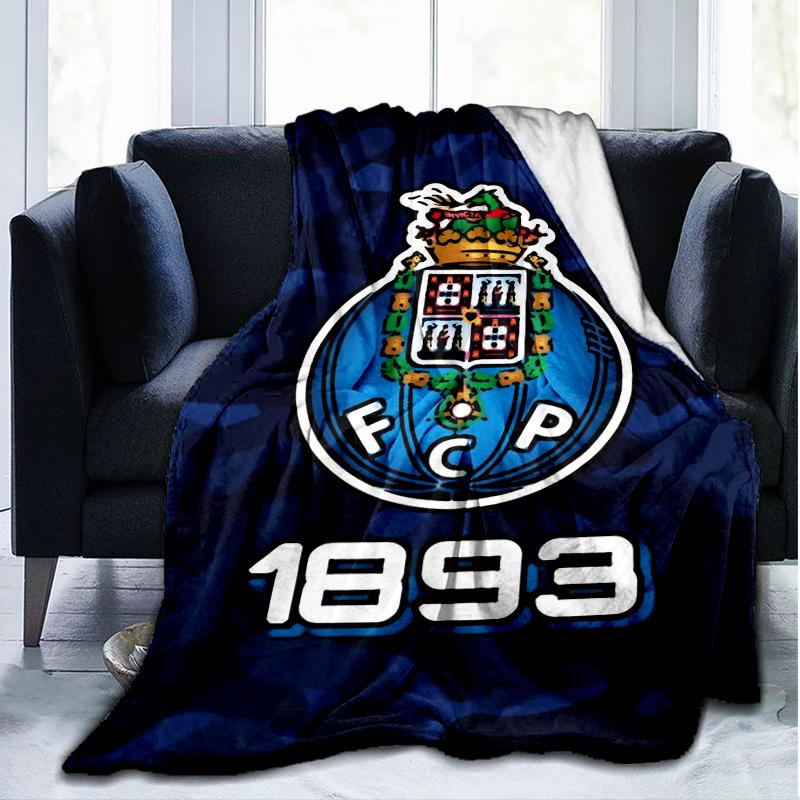 1 Stück FC Porto Design Bedruckte Weiche Flanelldecke Überwurf für Schlafzimmer Wohnzimmer Sofa Camping Reise Fan Geschenke Weihnachtsgeschenke