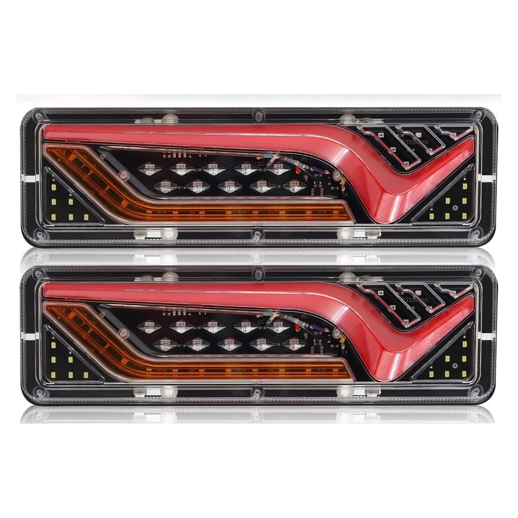 Ygmylandbb LED Truck Tail Sequential Flowing Turn and Small Rear for and Set of 2 and Lights, 24V, Signals, Tail, Brake, Lights, Combination, Trucks,