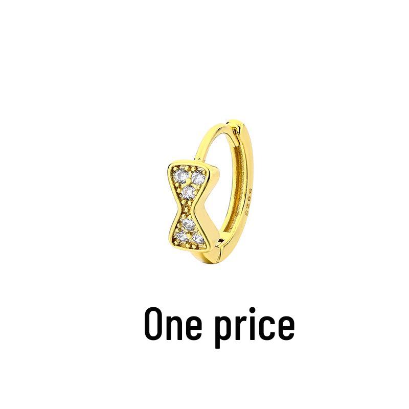 Gu Mao Ning Exquisite Zircon Bow Ear Clips - No Piercing Required