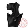 Autentico Collana con Croce di Gesù in Argento Sterling 925 Gioielli Fini Doppie Ali d'Angelo Cuore Zirconia Ciondolo Collana Saldi Festivi