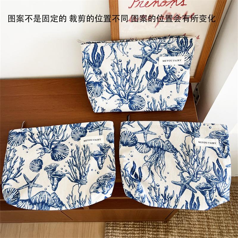 New Corduroy Storage Bag Cosmetic Bag Large Capacity Portable Cosmetic Bag Clutch Bag Storage Bag