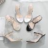 2025 New Rhinestone Women's Sandals, Princess Buckle High-heeled Women's Shoes, Temperament Artificial Side Empty Sandals