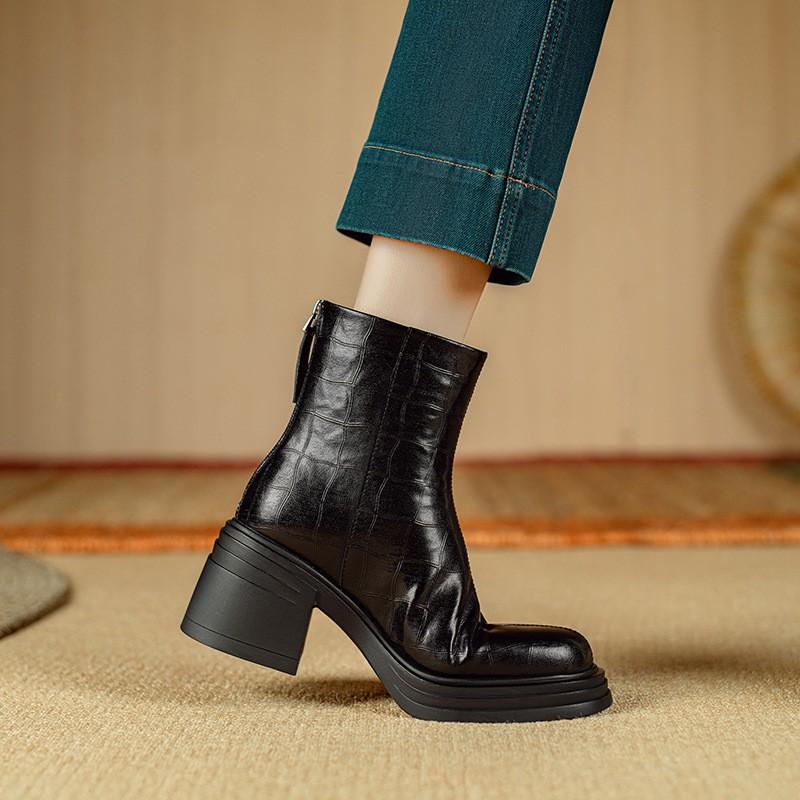 Womens Knee High Boots Winter Square Toe Block Heel Fashion Slim Riding