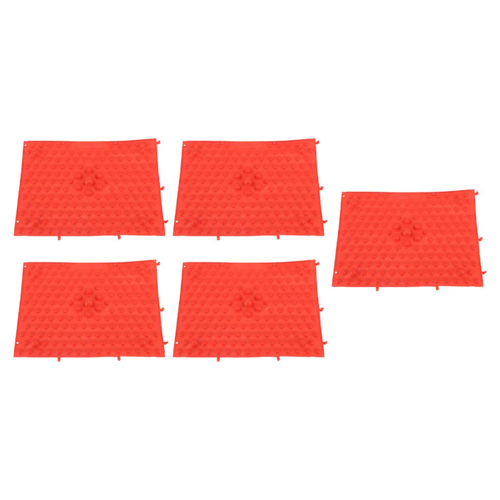 5Pcs Foot Massage Mat TPE Acupressure Walking Toe Plate Massage Pad for Home Outdoor Game Red