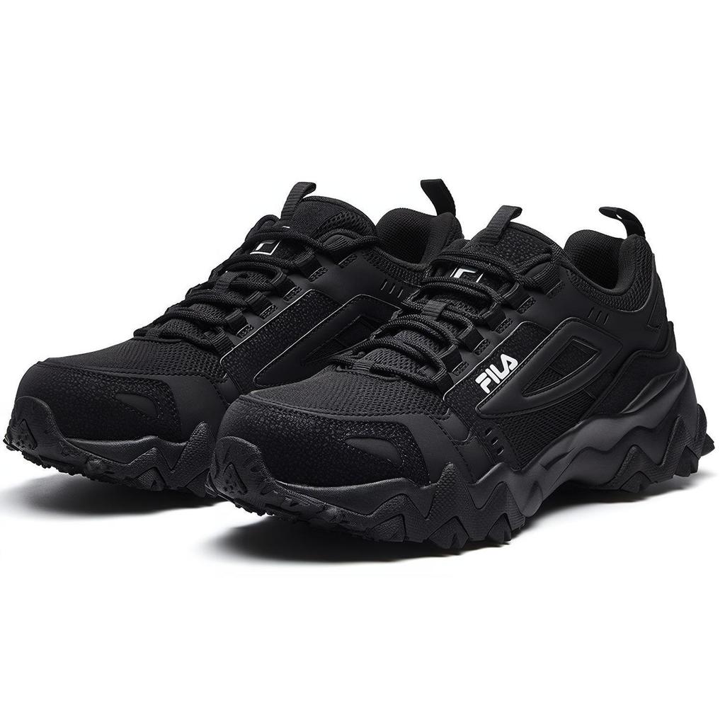 FILA Oakmont Fabric Synthetic Leather Lace-Up Durable Low-Top Dad Sneakers Men sneakers Black F12M031111FBK