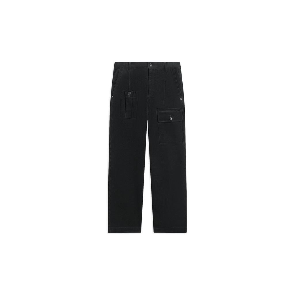LiNing Straight Leg Casual Pants With Multiple Pockets Men Bottoms Black AKXSC19-3