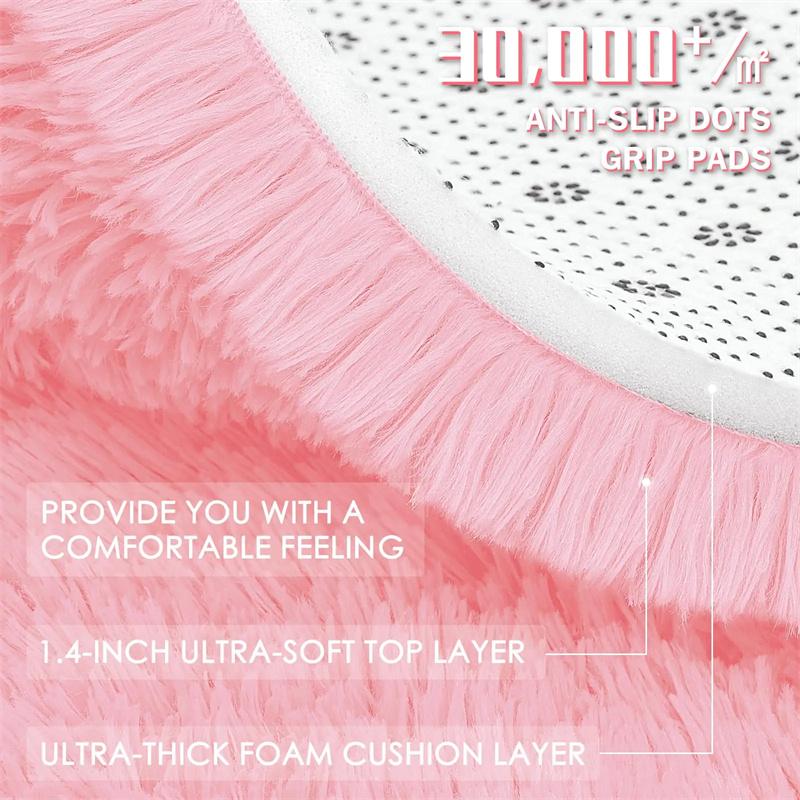Plush Carpets Fluffy Ultra Soft Indoor Modern Area Rugs Living Room Play Mats Fluffy Round Rugs For Girls Bedroom