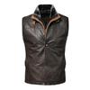 Men's Plus Size PU Leather Jacket - Early Autumn Retro Style Vest