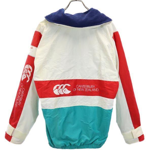 CANTERBURY OF NEW ZEALAND Rückenfleece Nylonjacke L Weiß Systemlogo Herren Gebraucht