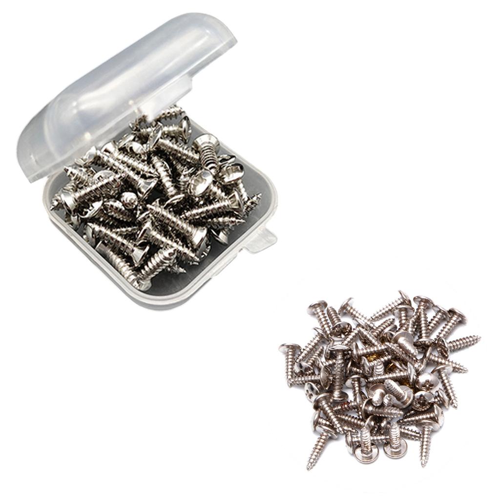 50Pcs Electric Guitar Bass Protective Plate Screws Metal Pick Guard Scratchplate Screws Guitar Repair Accessories
