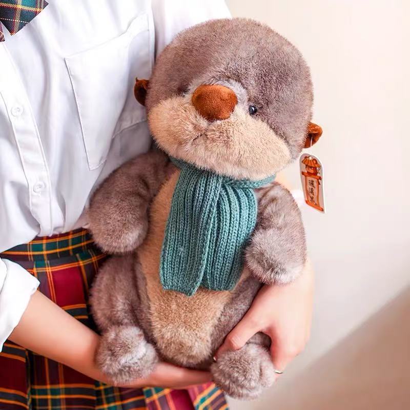 Cross-border ugly cute little sea otter plush toy cute doll otter doll catch machine doll sleeping birthday gift
