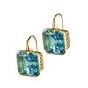 He Cheng European and American Fashion Sapphire Dangle Square Earrings, Individually Packaged