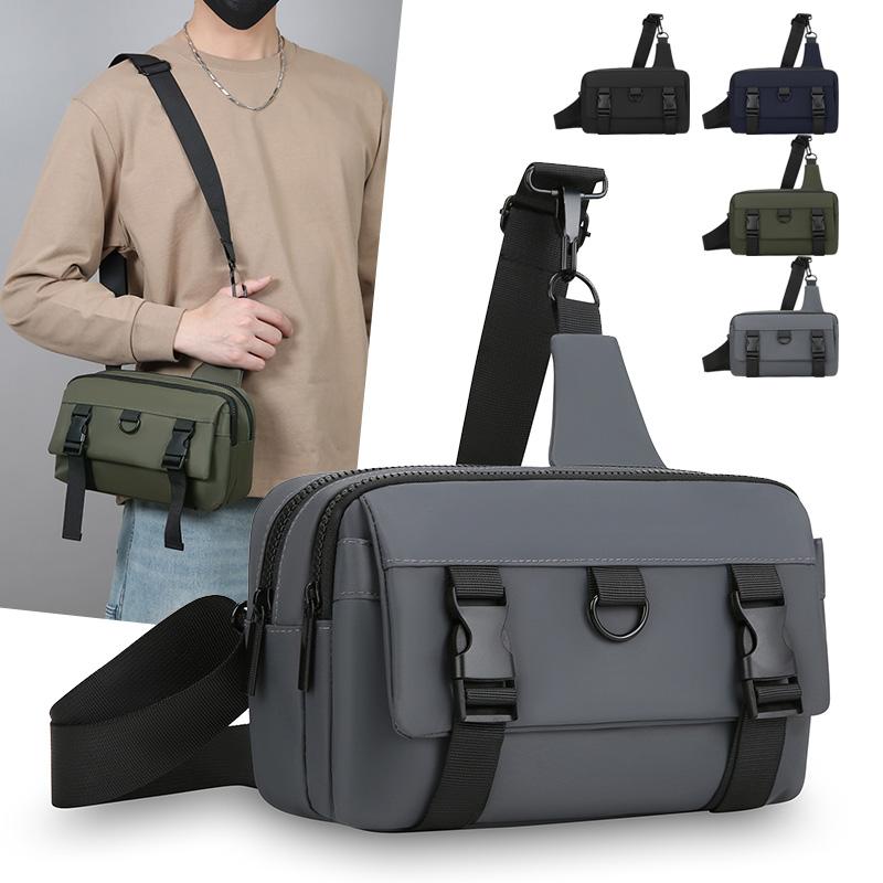 Nylon Crossbody Bag for Men Multiple Pockets