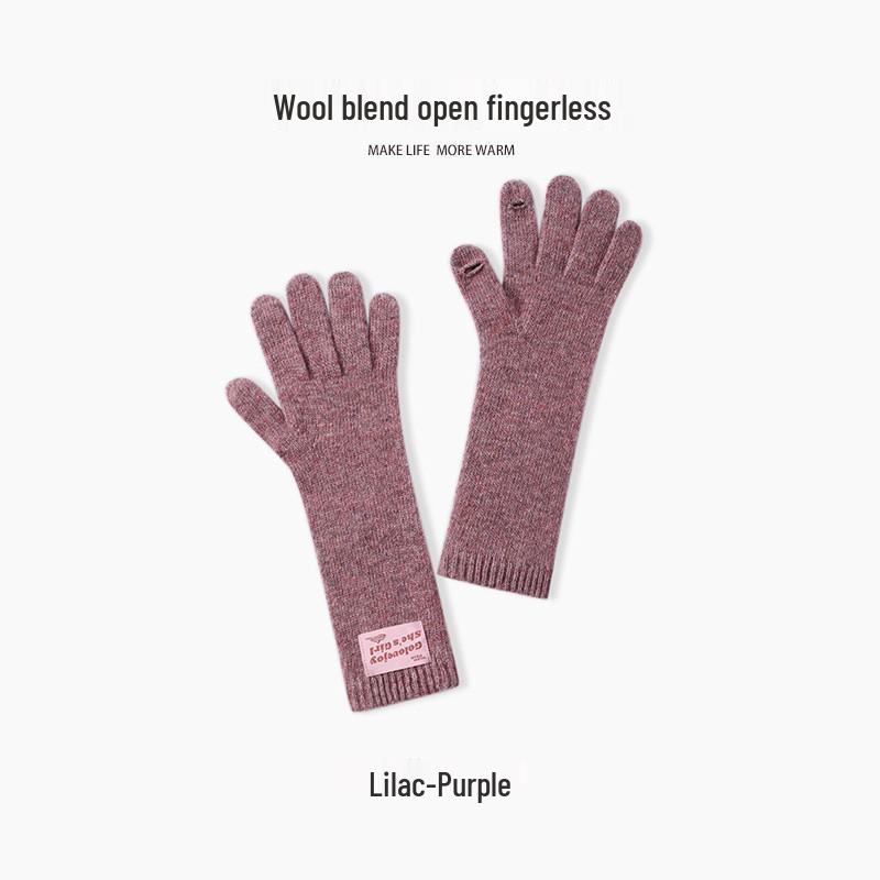 DZ149 Winter Knit Wool Gloves: Windproof Flip-Finger Touchscreen Gloves for Outdoor Cycling and Sports.