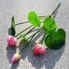 Artificial lotus lotus with lotus leaf Buddhist temple temple offering Buddha decorative flower fake flower plastic flower