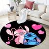 1pc Stitch Round Area Rug,Non Slip,Machine Washable Polyester Carpet for Living Room,Bedroom Decor