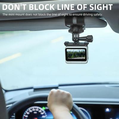 Car Sun Visor Mount 360-degree Rotating Anti-slip Quick Release Stable Fixing Camera Car