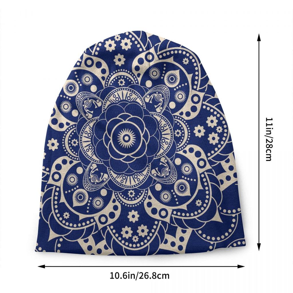 Custom Bohemia Ethnic Unisexdala Flower Pattern Bonnet Hat Knit Hat Unisex WoUnisex Hip Hop Unisex Warm Winter Beanies Cap