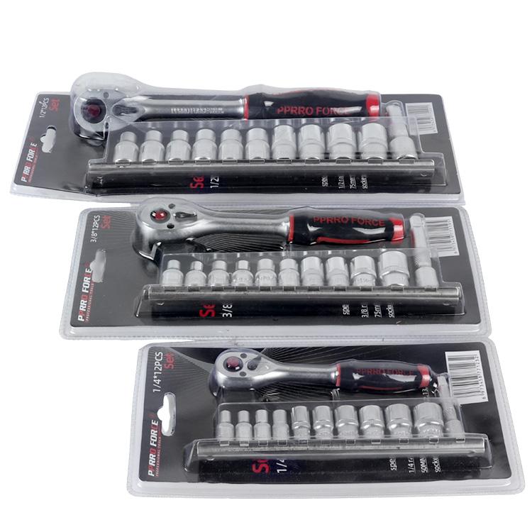 12PCS Plastic Hang Auto Car Repairing 3/8 Socket Wrench Set W/ High Quality Quickly Ratchet Handle 3/8 ratchet wrench set