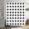 Modern White Black Shower Curtain with Bathroom Decor Set Perfect for Bathtub (Size: 72x84inches)