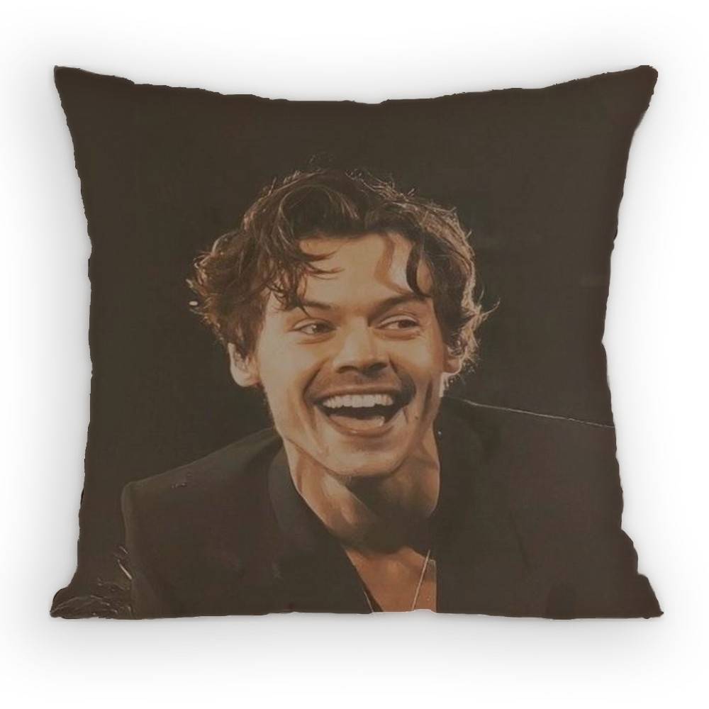 HHaRRyS Singer SStyles Pillow Case Antidustmite Pillowcase Invisible zipper silky short plush Sofa cushion cover