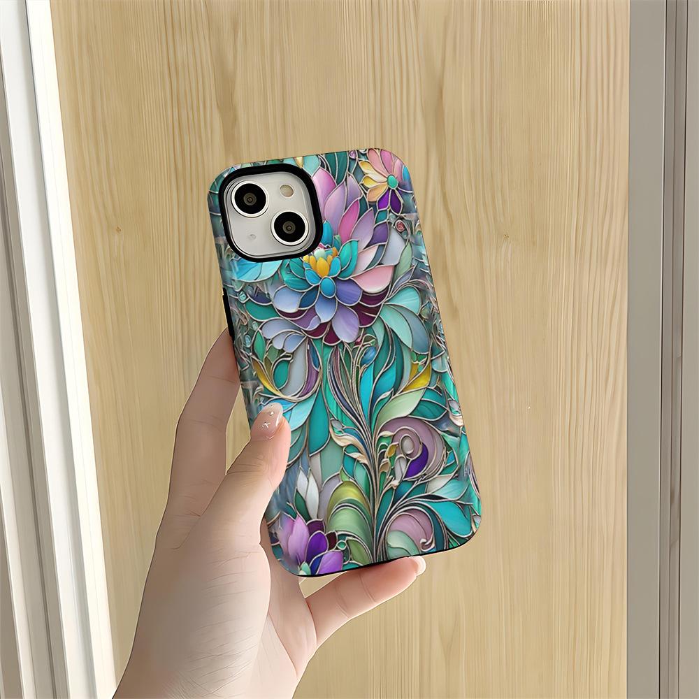 New artistic glazed pattern mobile phone case Apple 17promax two-in-one film case iPhone12