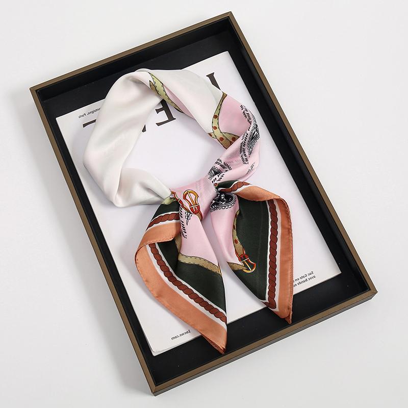 2024 Luxury Square Silk Scarf for Women Hijab Hair Bands Neckerchief Female Satin Shawl Ribbon Headband Fashion Wraps Bandana