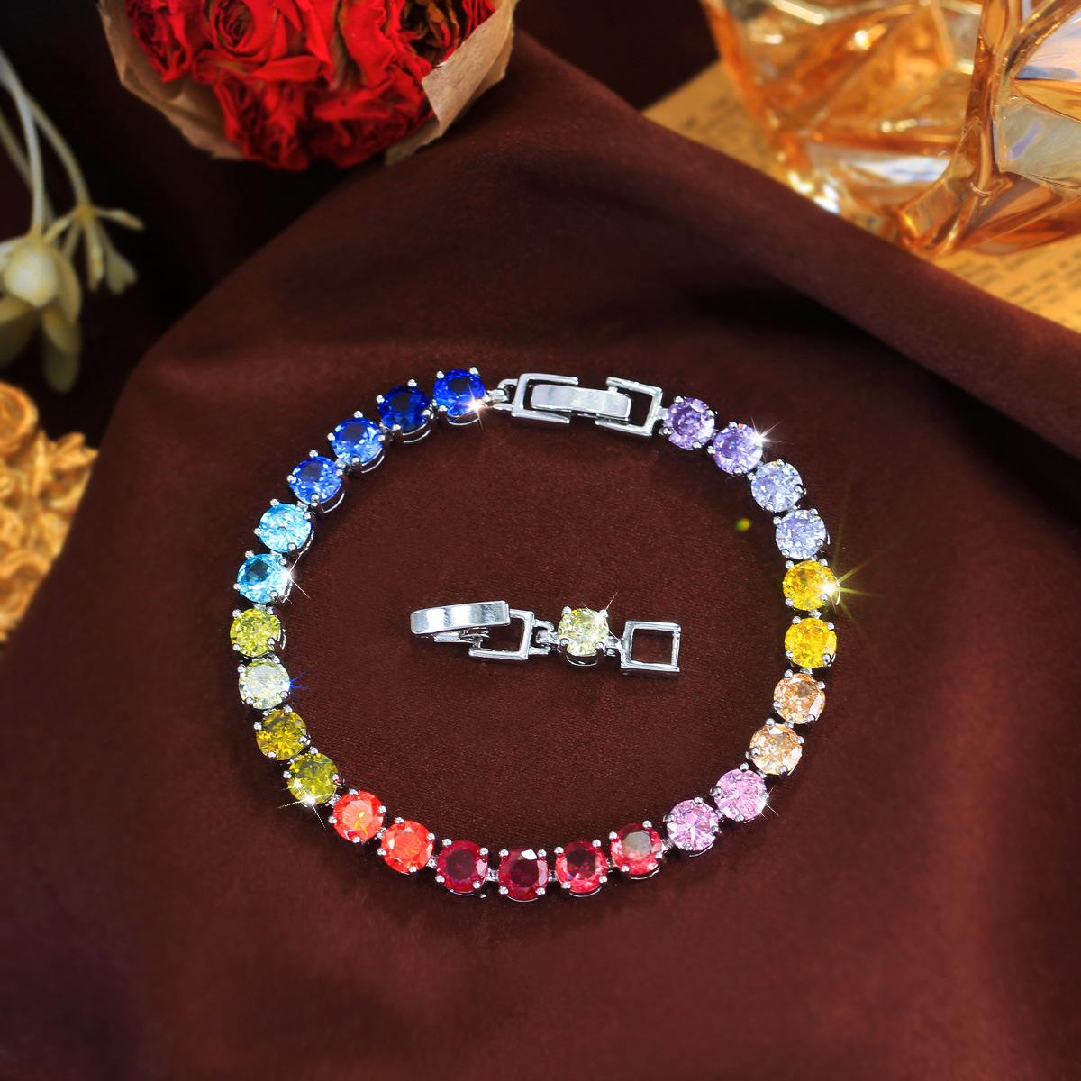 2026 European and American Zircon Bracelet Single-row 6mm Round Full Diamond Tennis Chain, Versatile, Exquisite and Fashionable, Jewelry 18CM