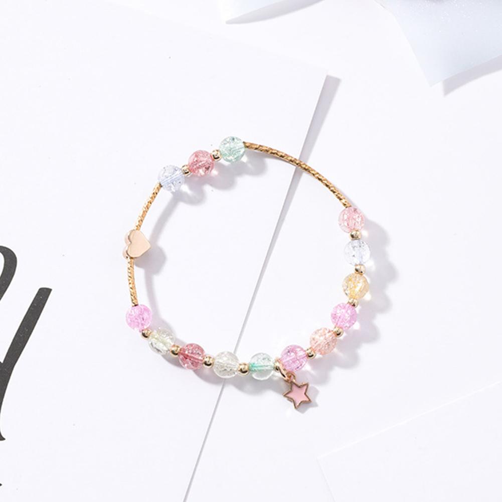 Woman Simple Stylish Sweet Delicate Love Shape Star Elastic Bracelet