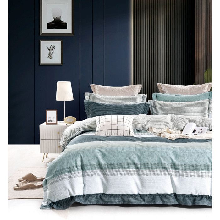 Parure de couette  Imprimé double face  percale pur coton peigné 80 fils/cm² pour lit 160 à 180 King Size - Parure 260 TA-17-25